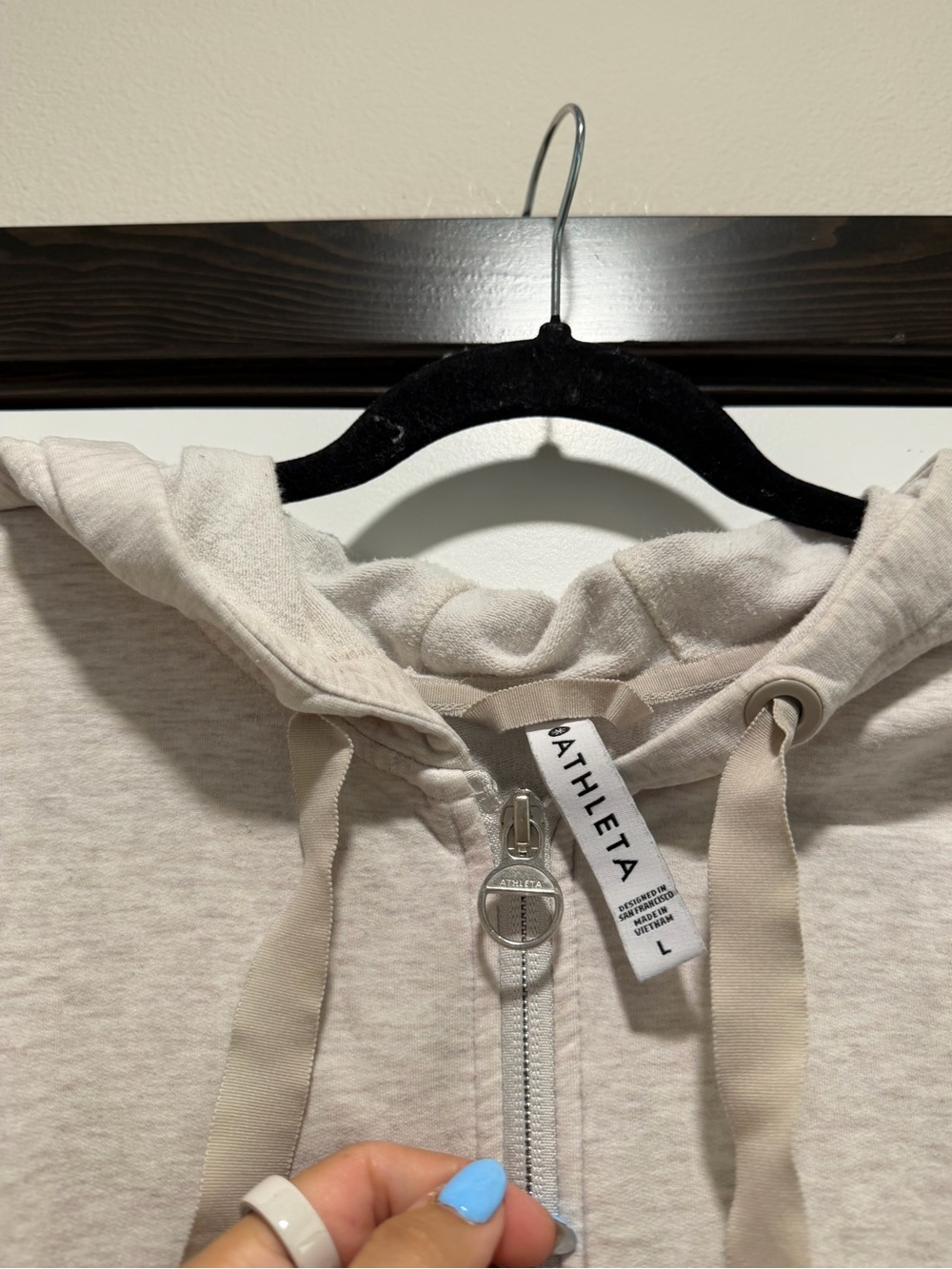Athleta Light Beige Zip Hoodie - Picture 3 of 3